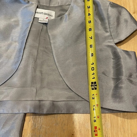 David's Bridal Sleeveless Dress with pockets Bolero Gray size 10 - Picture 8 of 8